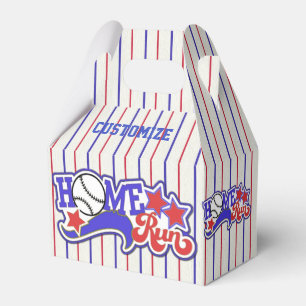 Red White & Blue Home Run Baseball Gable Favour Bo Box