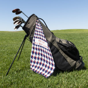 Red White Blue Houndstooth Golf Towel