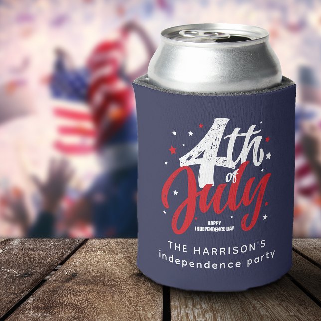 Red White Blue Independence Day 4th Of July Can Cooler (Red White Blue Independence Day 4th Of July Can Cooler)