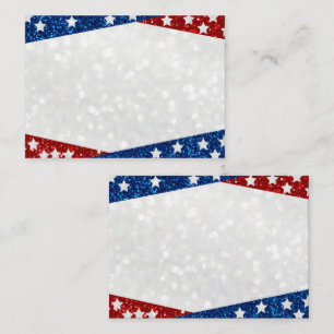 Red, White & Blue July 4 Glitter Place Card