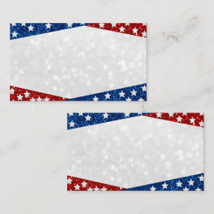Red, White & Blue July 4 Glitter Place Card