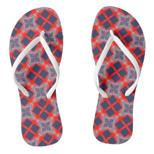 Red White Blue Kaleidoscope Summer Jandals