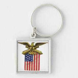 Red White & Blue Key Ring