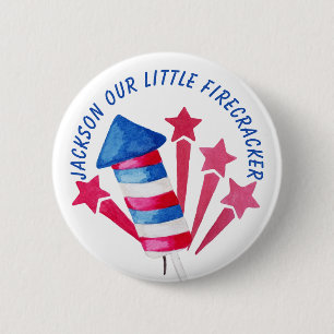 Red White Blue Little Firecracker 6 Cm Round Badge