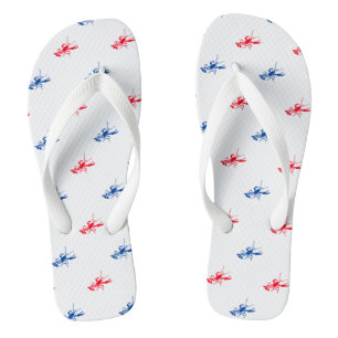 Red white blue lobster pattern Patriotic Jandals