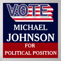 Red White Blue Modern Campaign Political 