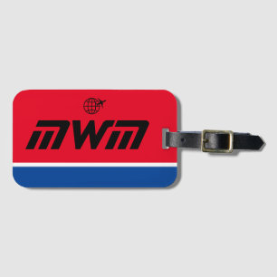 Red White Blue Monogram Luggage Tag