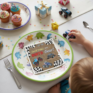 Red White Blue Monster Truck Ninth Birthday Bash Napkin