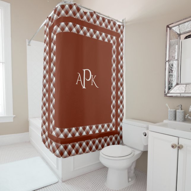 Red, White, Blue Multi Thread Plaid Shower Curtain (In Situ)