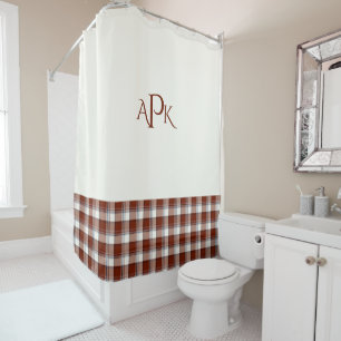 Red, White, Blue Multi Thread Plaid Shower Curtain