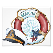 RED WHITE BLUE NAUTICAL INNERTUBE & CAPTAINS HAT