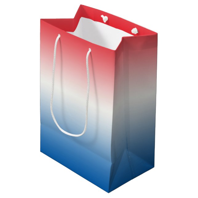 Red White & Blue Ombre Medium Gift Bag (Front Angled)