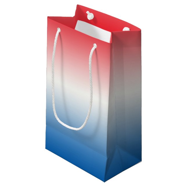 Red White & Blue Ombre Small Gift Bag (Front Angled)