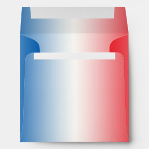 Red White & Blue Ombre Square Linen Envelopes