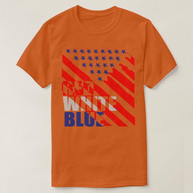 Red White Blue On T-Shirt (Design Front)