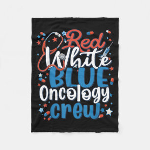 Red White Blue Oncology Nurse Doctor Cancer Care Fleece Blanket