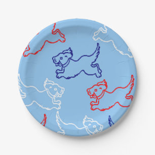 Red, White, & Blue Paper Plates - 4th of July