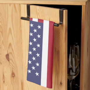 Red White & Blue Patriotic American Flag Tea Towel
