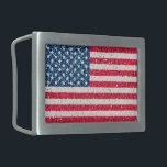 Red White Blue Patriotic American USA Flag Party Belt Buckle<br><div class="desc">Glitter American flag. Patriotic and festive design with red white blue stripes and stars sparkly texture.</div>