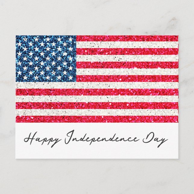   Red White Blue Patriotic American USA Flag Party Postcard (Front)