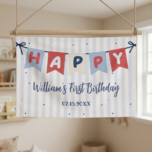 Red White & Blue Patriotic Birthday Banner (Creator Uploaded)