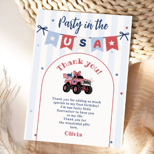 Red White & Blue Patriotic Birthday Invitation