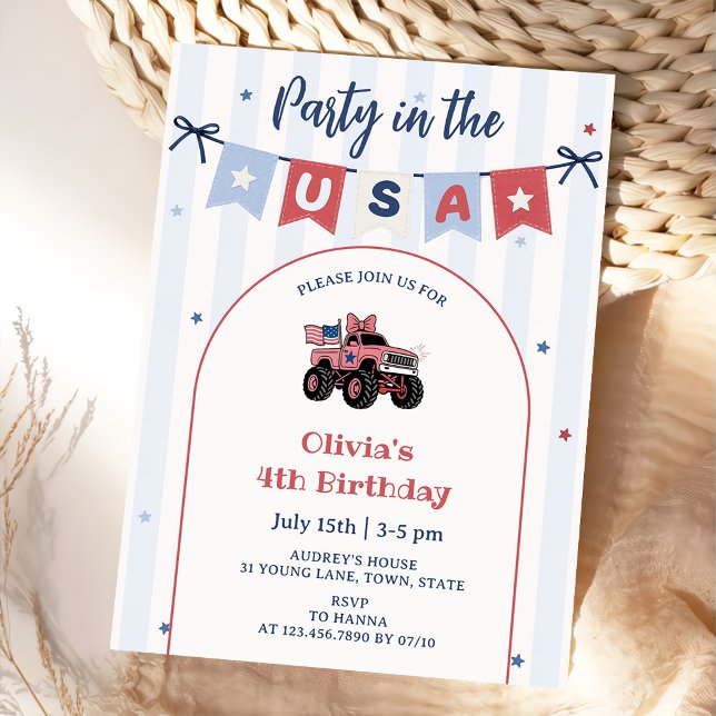 Red White & Blue Patriotic Birthday Invitation (Creator Uploaded)