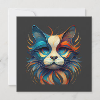 Red White & Blue Patriotic Cat Invitation