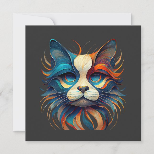 Red White & Blue Patriotic Cat Invitation (Front)