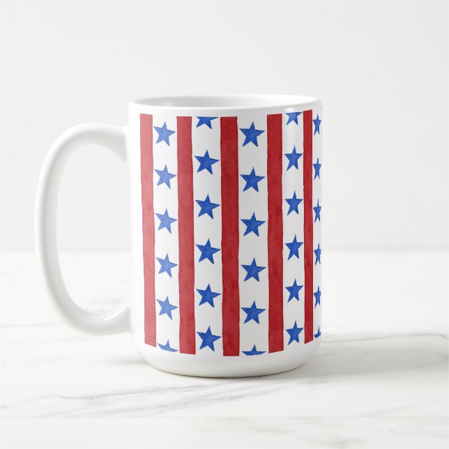 Red White & Blue Patriotic Coffee Mug (Left)