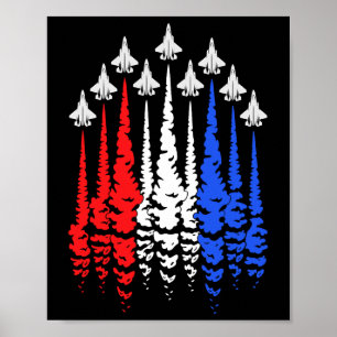 Red White Blue Patriotic Jets Usa Flag Men Boys 4t Poster