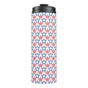 RED WHITE BLUE PATRIOTIC STARS AND STRIPES THERMAL TUMBLER