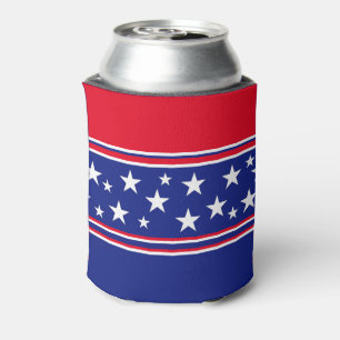Red White Blue Patriotic Stars  Can Cooler