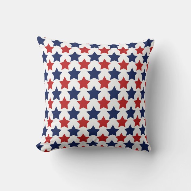 Red, White, & Blue Patriotic Stars Pillow (Front)
