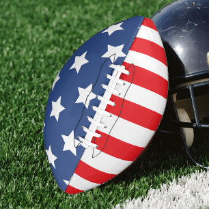 Red White & Blue Patriotic USA American Flag Football
