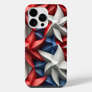 RED WHITE BLUE PATRIOTIC USA STARS iPhone 14 PRO MAX CASE