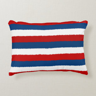 Red White Blue Pattern Decorative Cushion