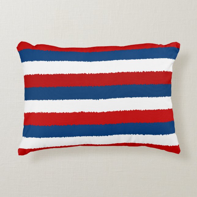 Red White Blue Pattern Decorative Cushion (Front)