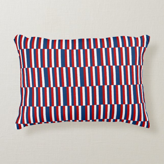 Red White Blue Pattern  Decorative Cushion (Front)
