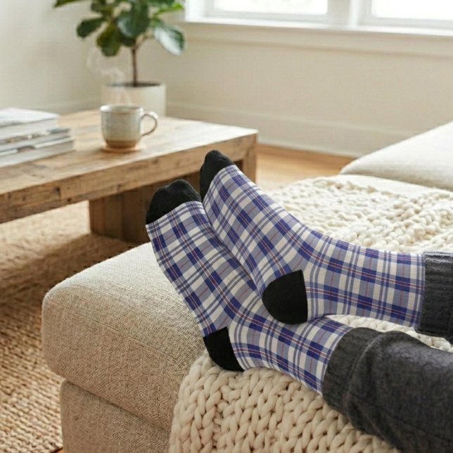 Red, White & Blue Plaid Socks (Creator Uploaded)