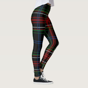 Red White Blue Plaid Tartan Checkered Pattern  Leggings