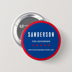 Red White Blue Political Election Campaign Name 6 Cm Round Badge