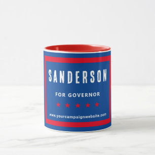 Red White Blue Political Election Campaign Name Mug