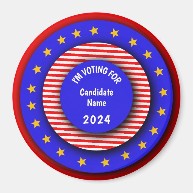 Red White Blue Political Magnet  (Front)