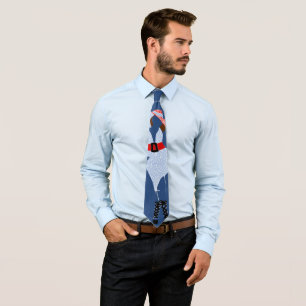 red white blue Polka Dot Thick Chick Tie
