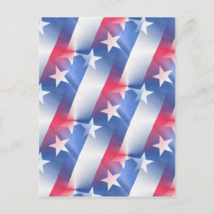 red white blue postcard