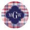 Red White Blue Preppy Madras Monogram