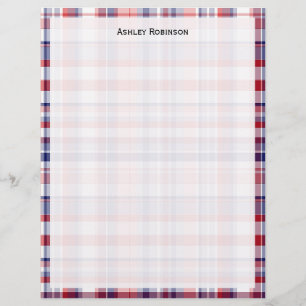 Red, White, Blue Preppy Madras Plaid