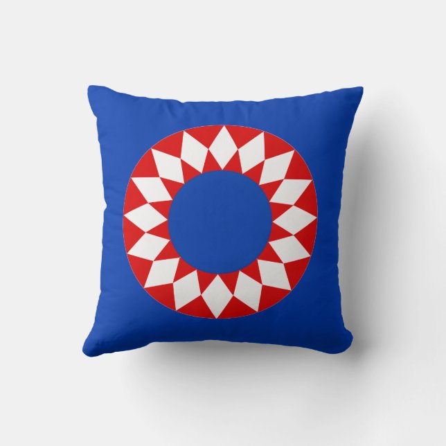     Red White Blue Radiant Stars Throw Pillow (Back)