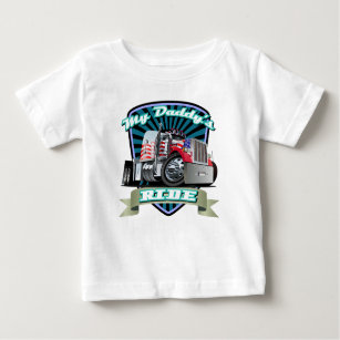 Red White & Blue Semi Tractor Trailer Baby T-Shirt